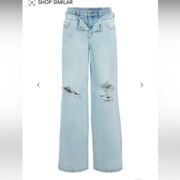 SER.O.YA Saphira Double Waistband Wide Leg Jeans in Skylight NWT - Picture 2 of 16